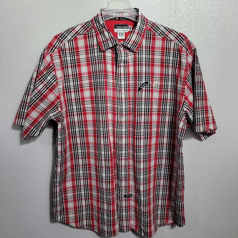 South Pole Men's Red and Black Shirt